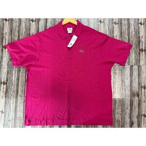Lacoste Classic Fit Knit Polo Shirt Size FR 8 2XL color Pivoine pink NWT